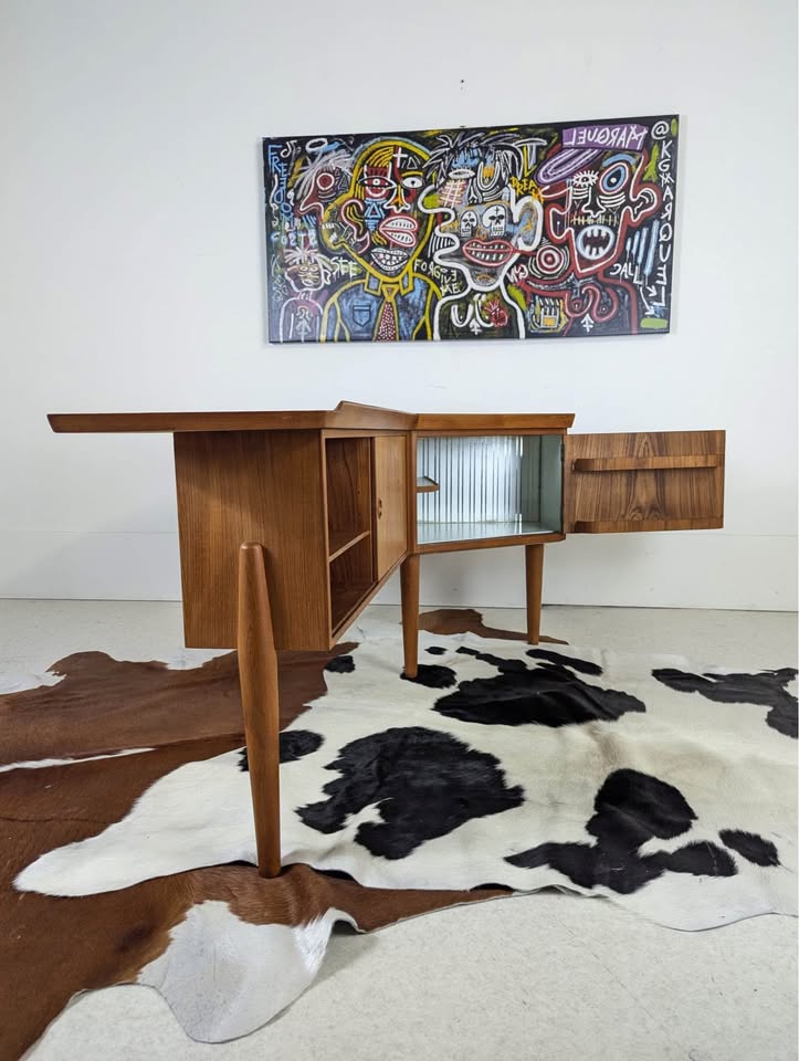 Danish Modern Teak Boomerang Desk by Arne Hovmand-Olsen