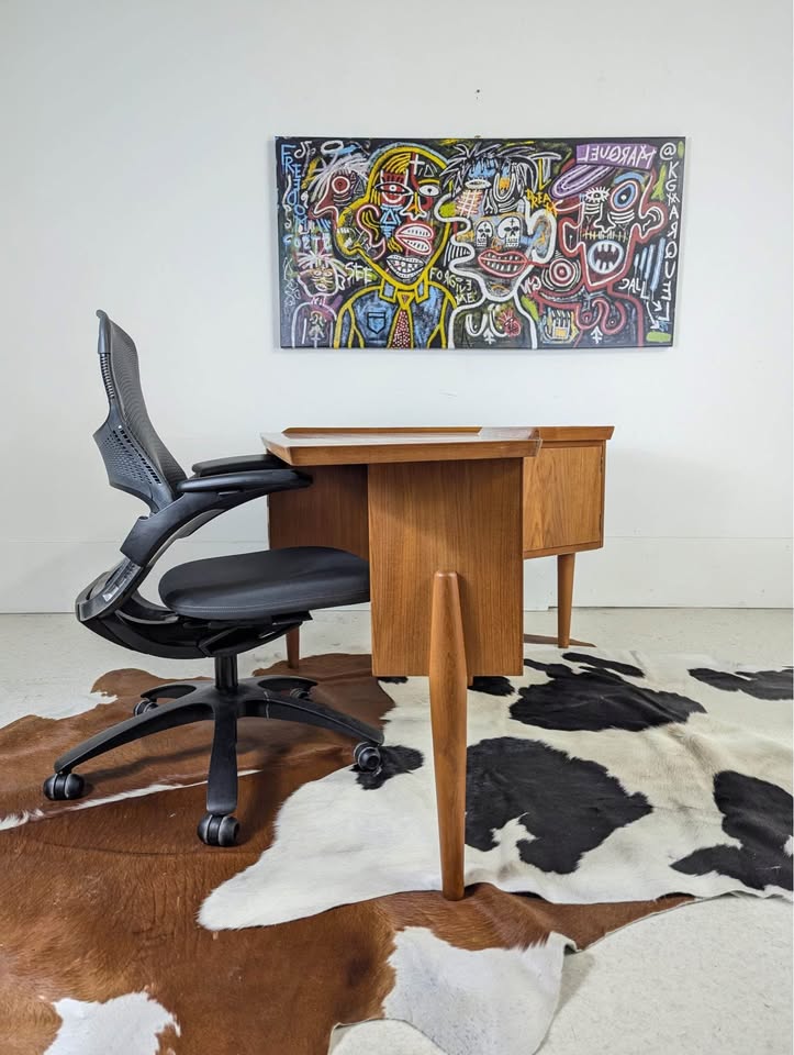 Danish Modern Teak Boomerang Desk by Arne Hovmand-Olsen