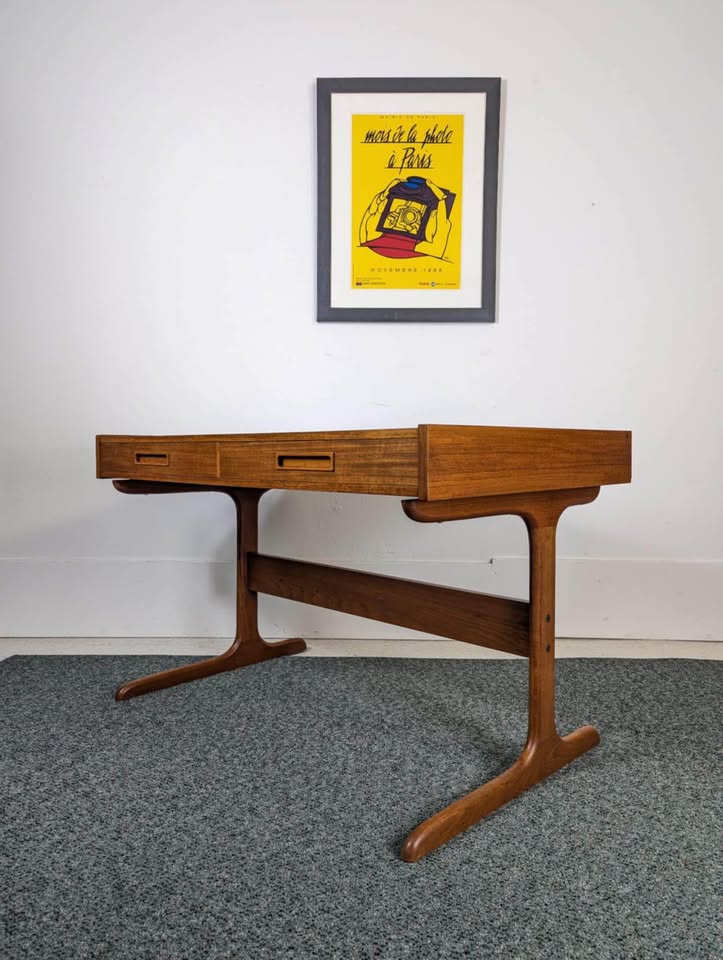 Danish Modern 1960’s Teak Flip Top Desk by E. Jakobsen Skive