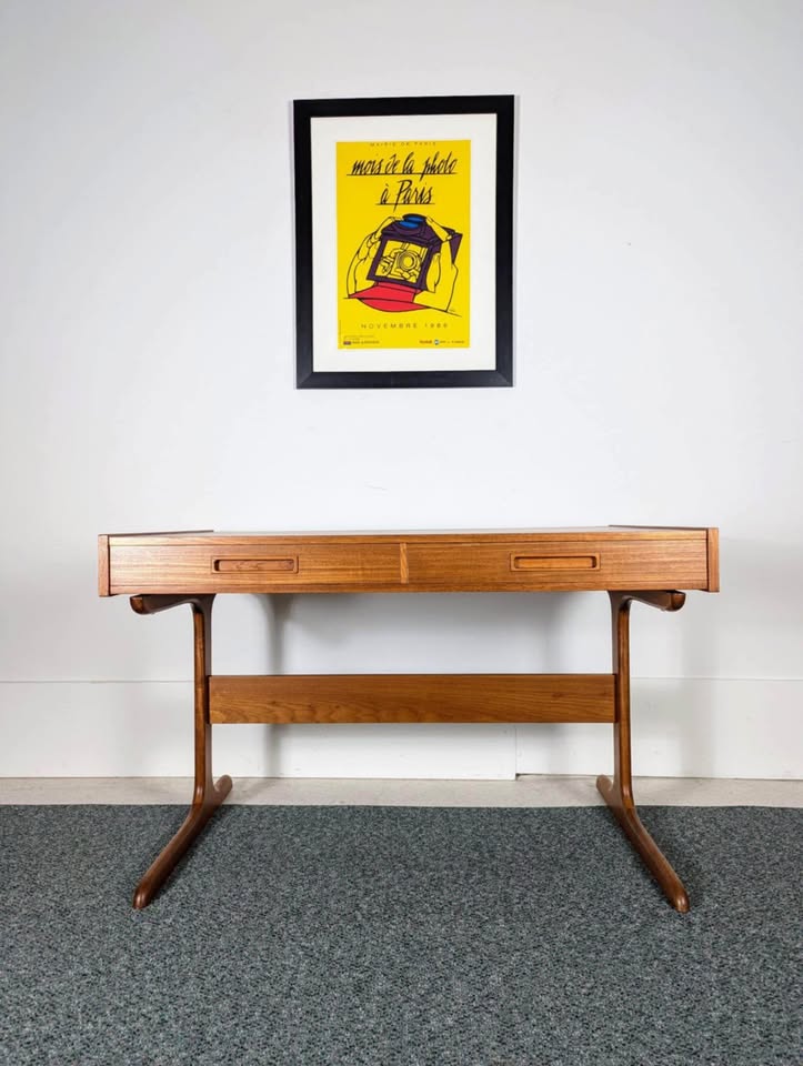 Danish Modern 1960’s Teak Flip Top Desk by E. Jakobsen Skive