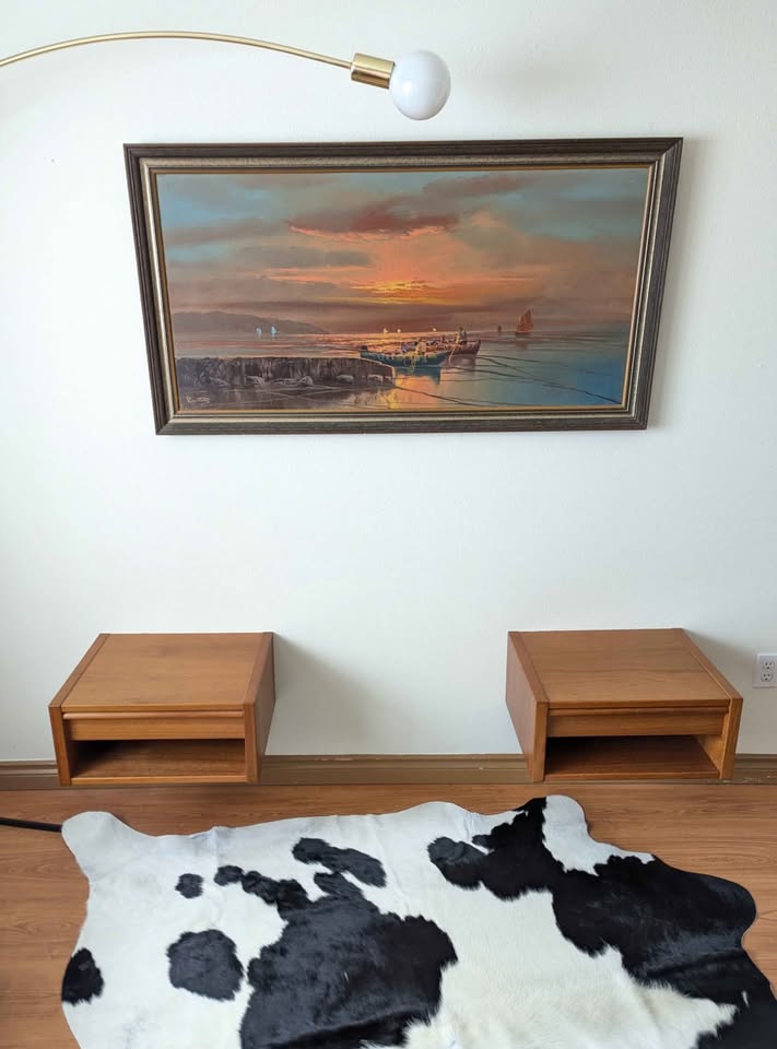 Danish Teak Floating End Tables / Nightstands by Kai Kristiansen for Feldballes Mobelfabrik