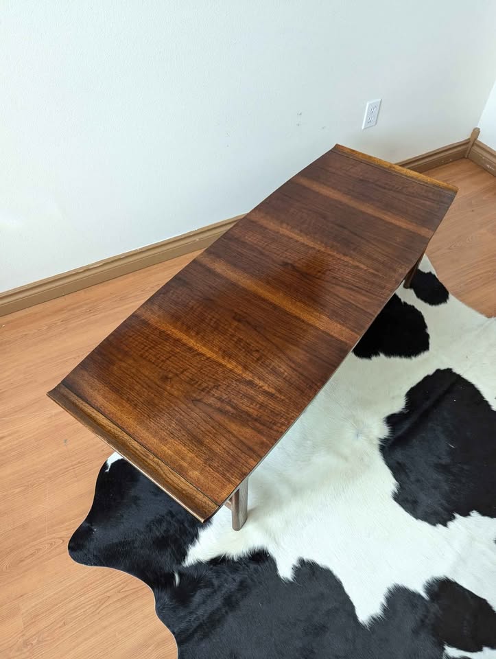 MCM Vintage Lane Vogue Collection Walnut Surfboard Coffee Table