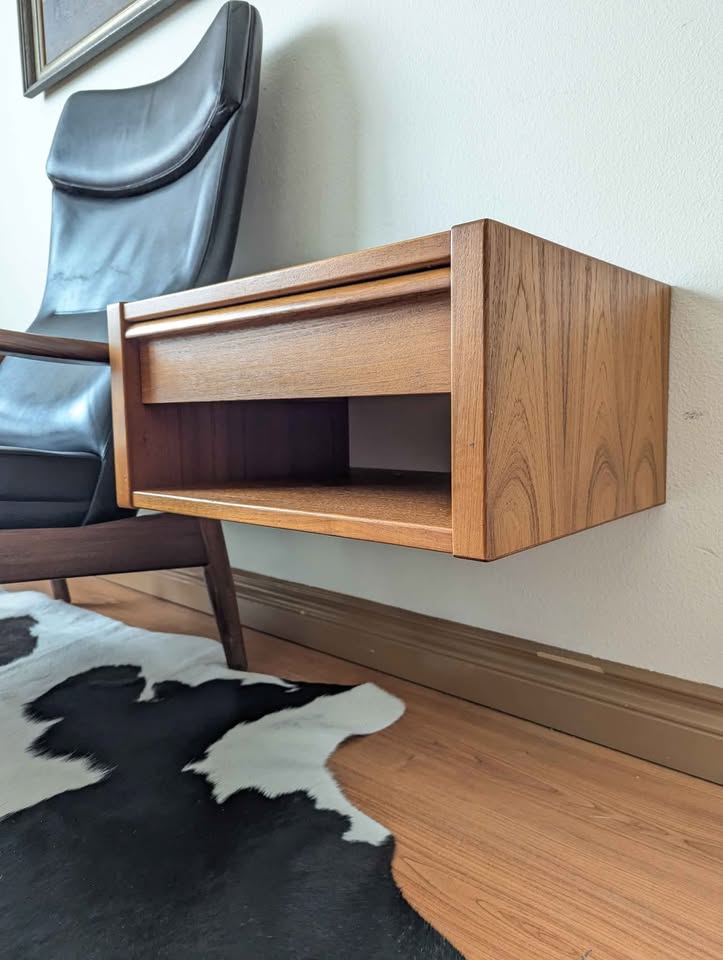 Danish Teak Floating End Tables / Nightstands by Kai Kristiansen for Feldballes Mobelfabrik