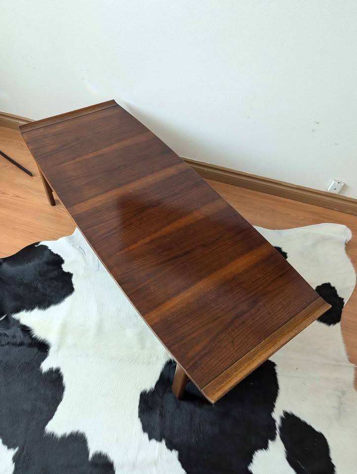 MCM Vintage Lane Vogue Collection Walnut Surfboard Coffee Table