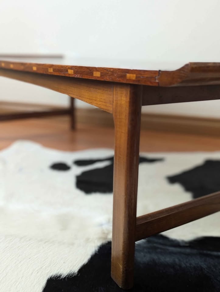 MCM Vintage Lane Vogue Collection Walnut Surfboard Coffee Table