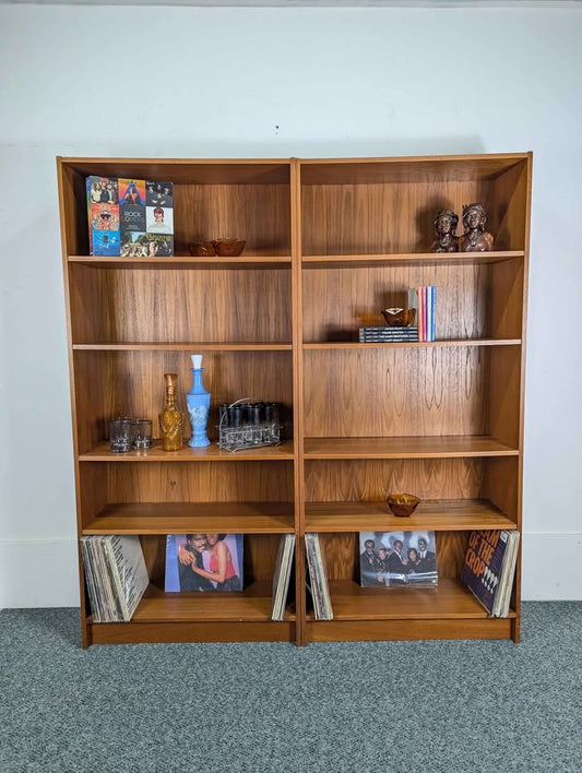 Danish Modern Set of Adjustable Teak Bookshelves