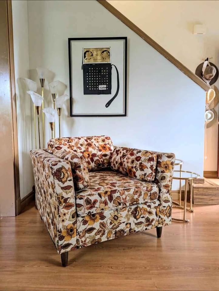 MCM Retro Flower Power Square Club Lounge Chair