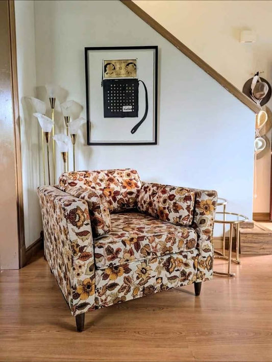 MCM Retro Flower Power Square Club Lounge Chair