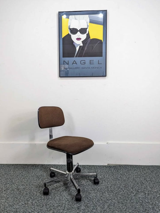 MCM Vintage Italian Brown Tweed Office Desk Chair
