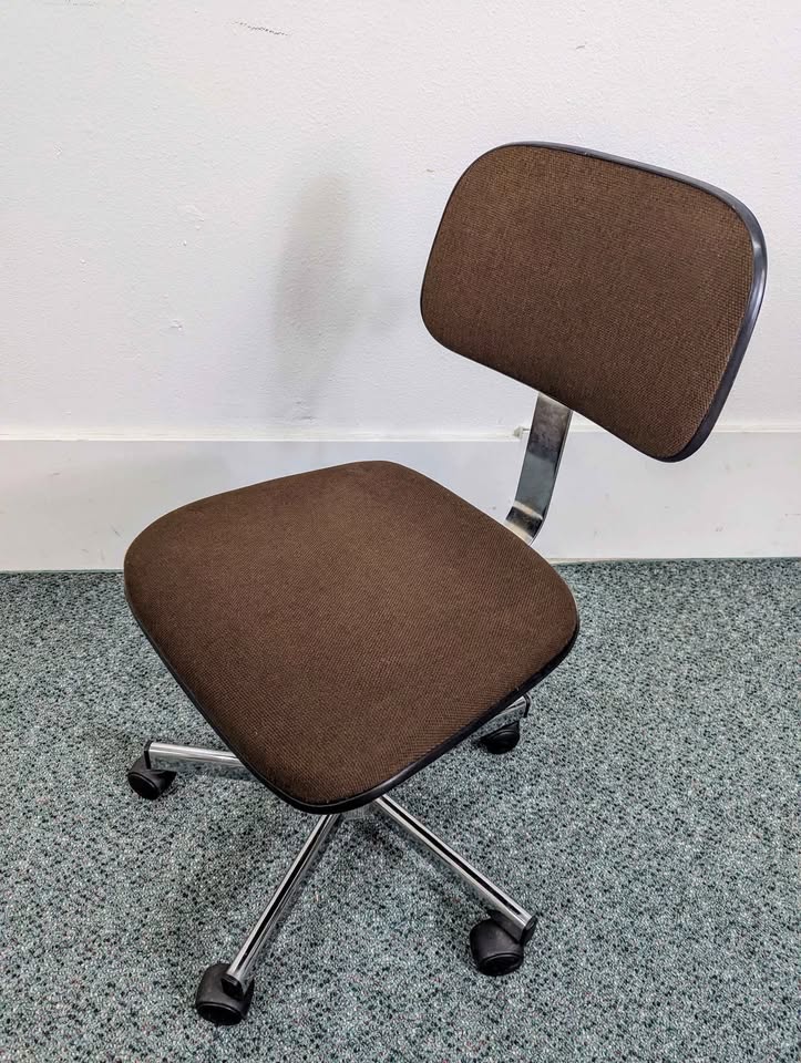 MCM Vintage Italian Brown Tweed Office Desk Chair