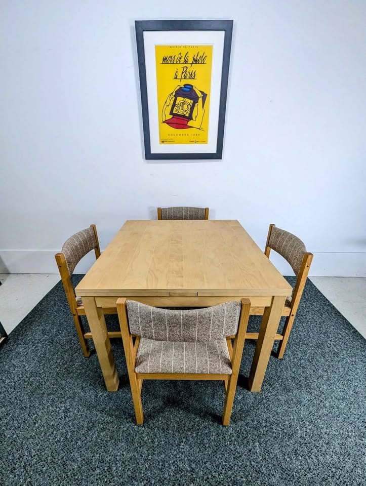 Scandinavian Dining Set w/ 4 White Oak Chairs by FD Mobler