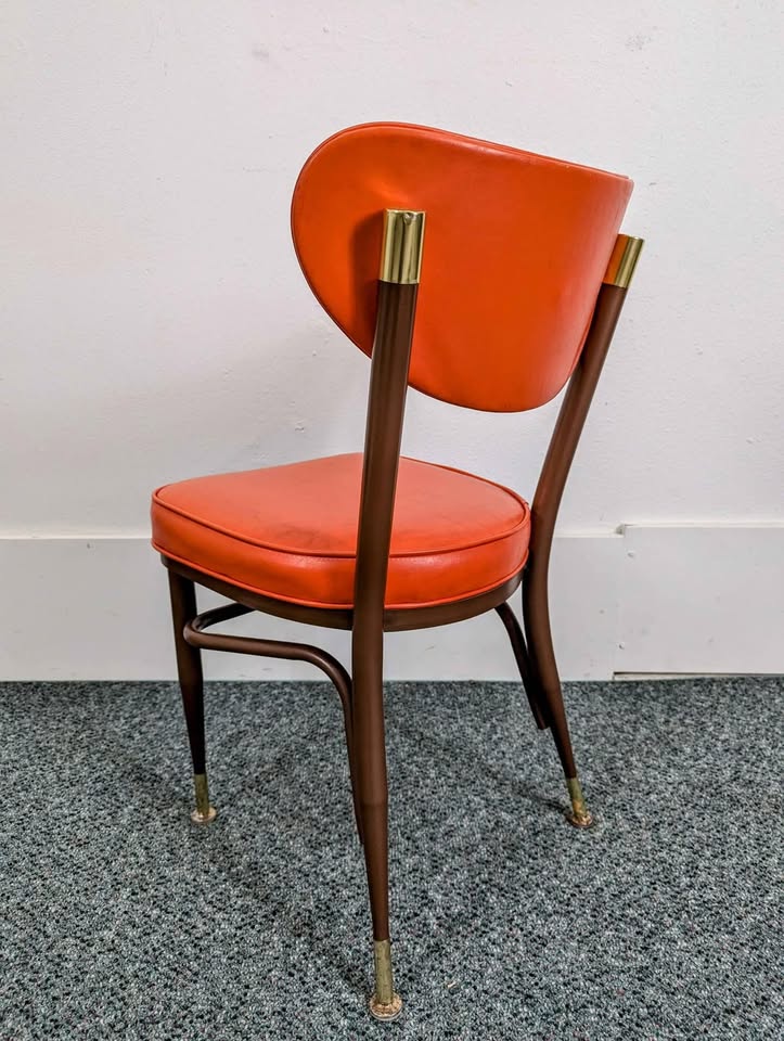 MCM Atomic Bright Orange Color Pop Accent Chair