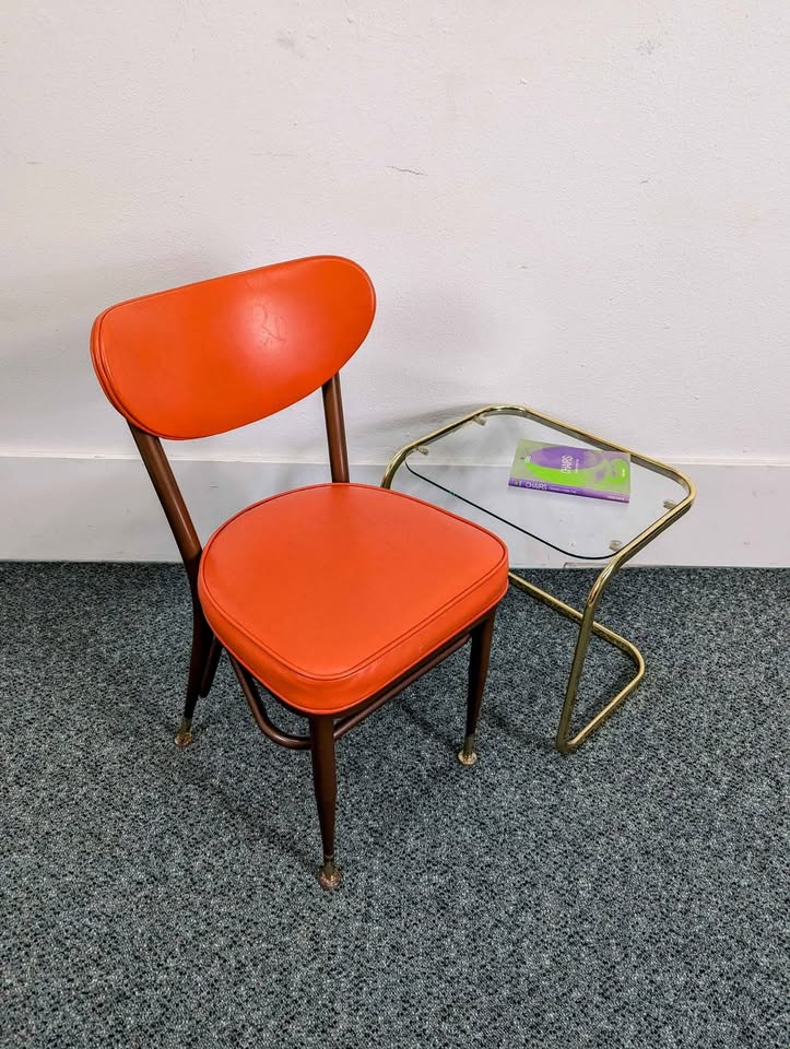 MCM Atomic Bright Orange Color Pop Accent Chair