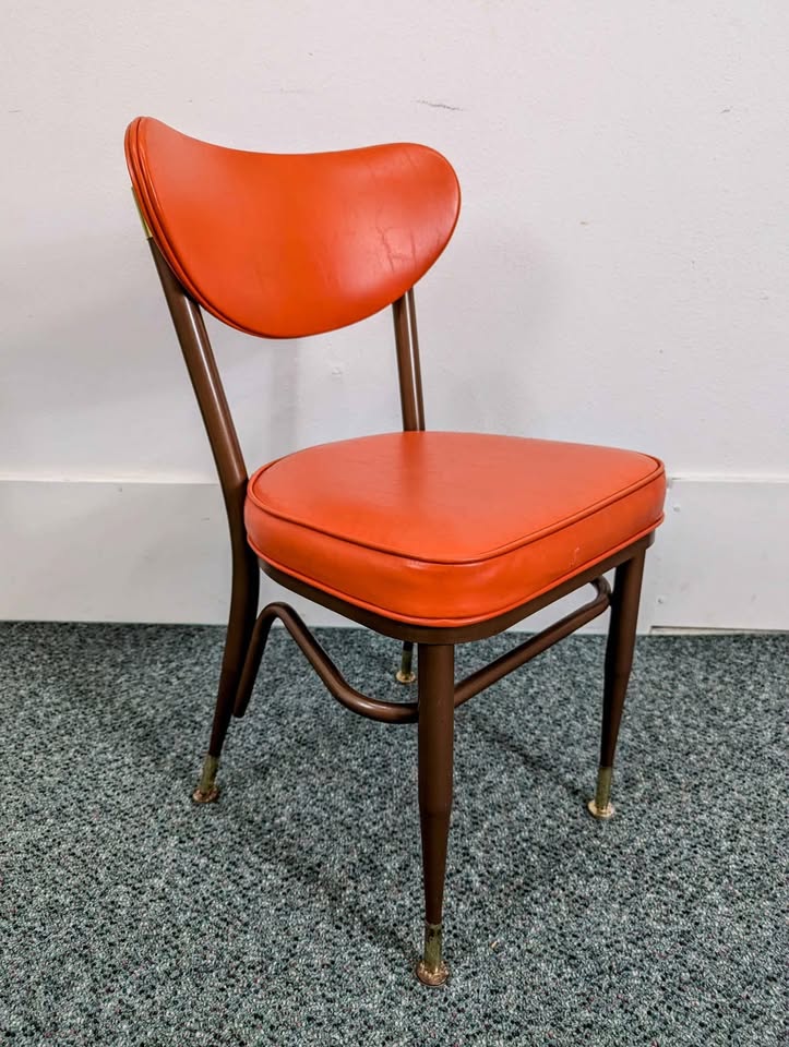 MCM Atomic Bright Orange Color Pop Accent Chair