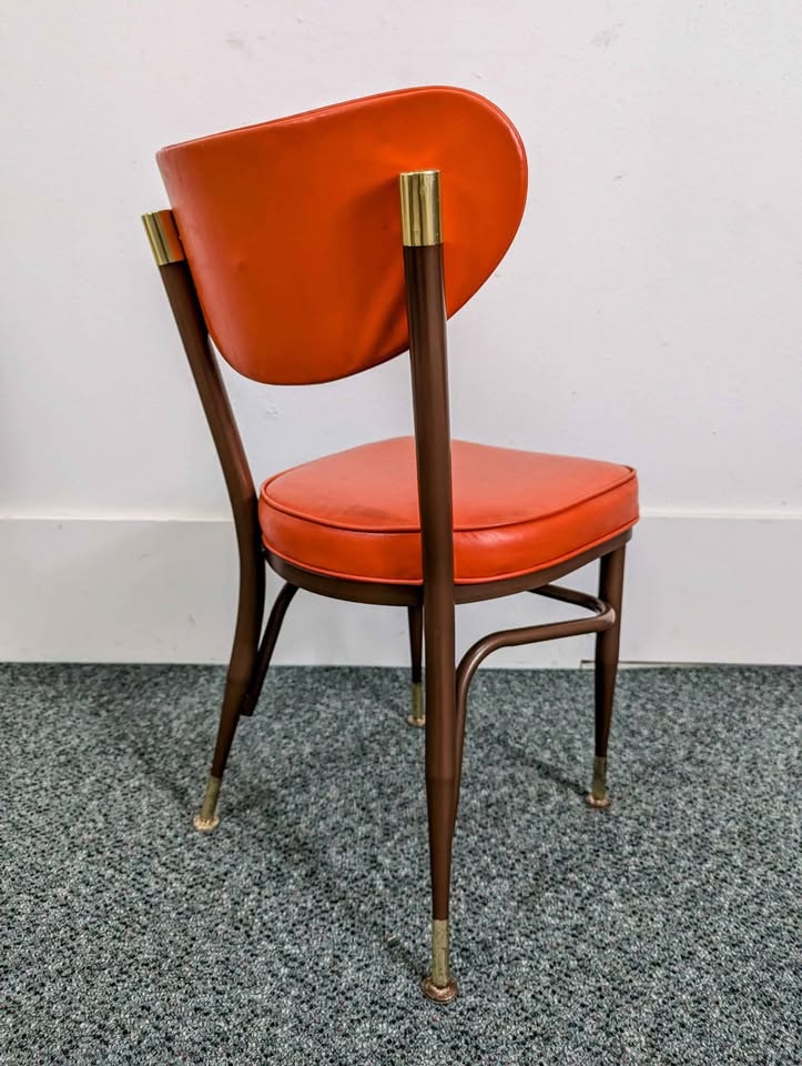 MCM Atomic Bright Orange Color Pop Accent Chair