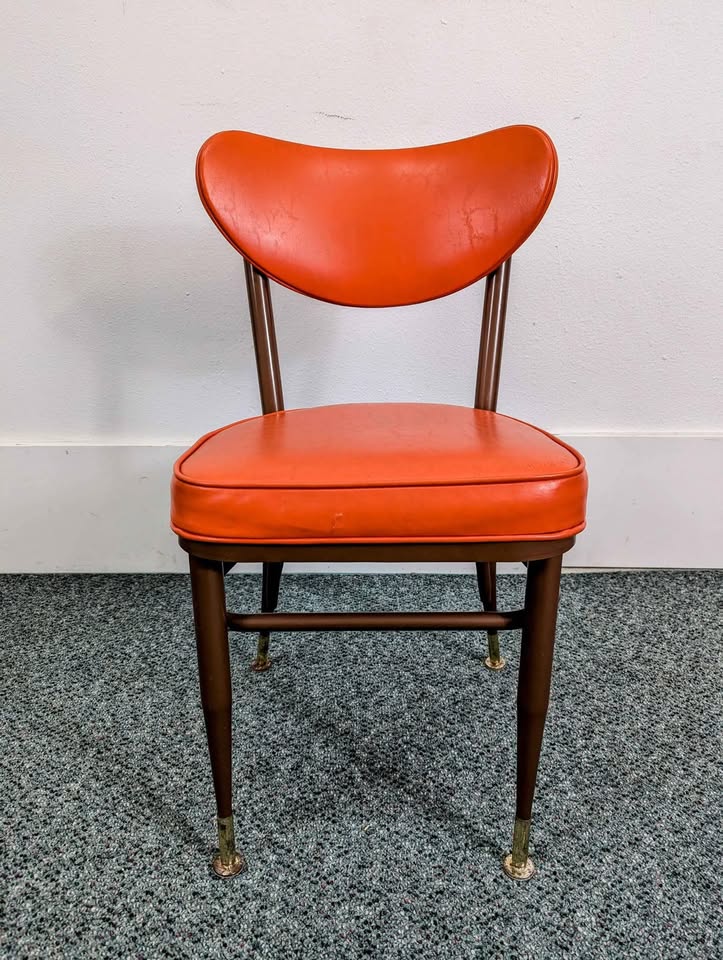 MCM Atomic Bright Orange Color Pop Accent Chair