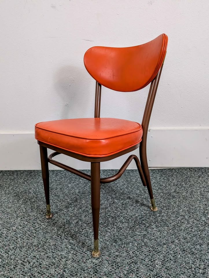MCM Atomic Bright Orange Color Pop Accent Chair