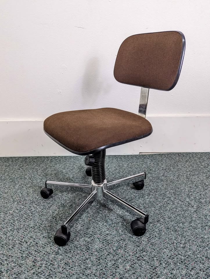 MCM Vintage Italian Brown Tweed Office Desk Chair