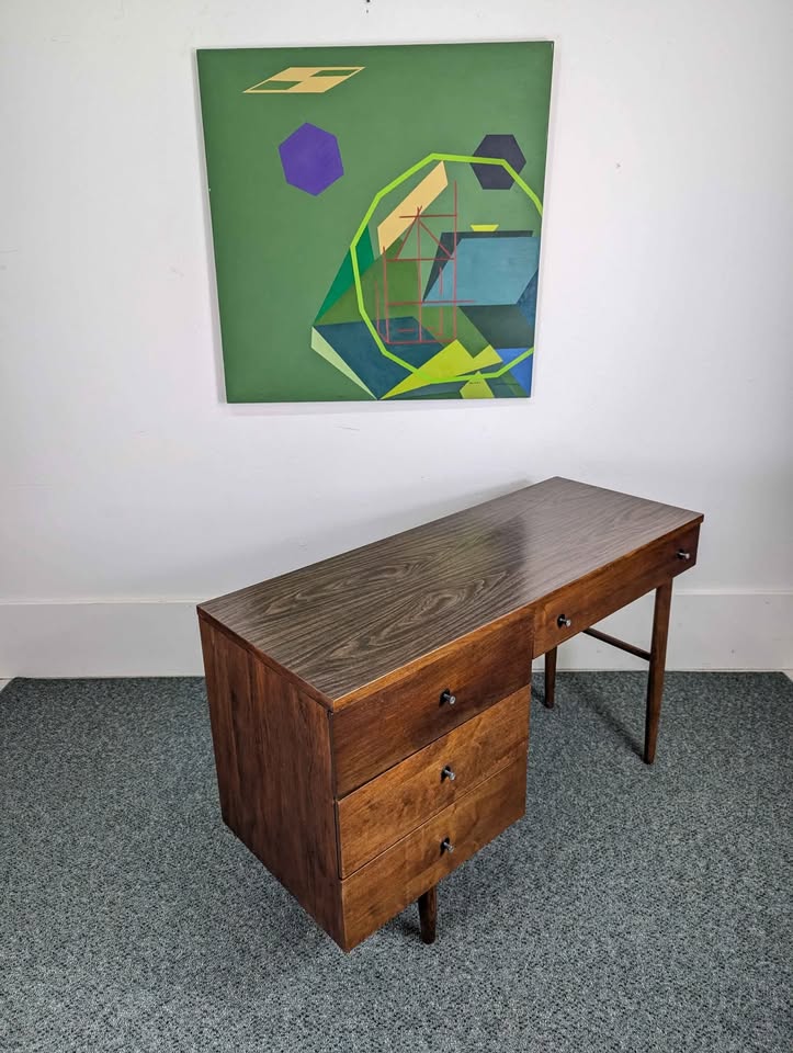 MCM Walnut Desk w/ Laminate Top by Stanley