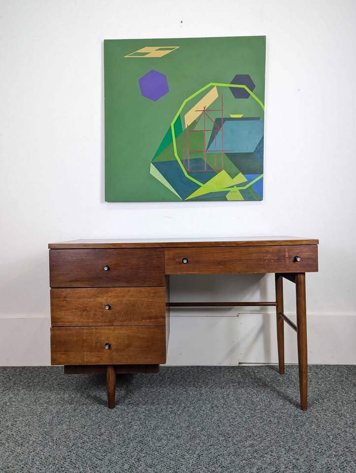 MCM Walnut Desk w/ Laminate Top by Stanley
