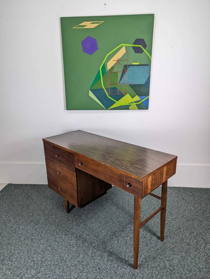 MCM Walnut Desk w/ Laminate Top by Stanley