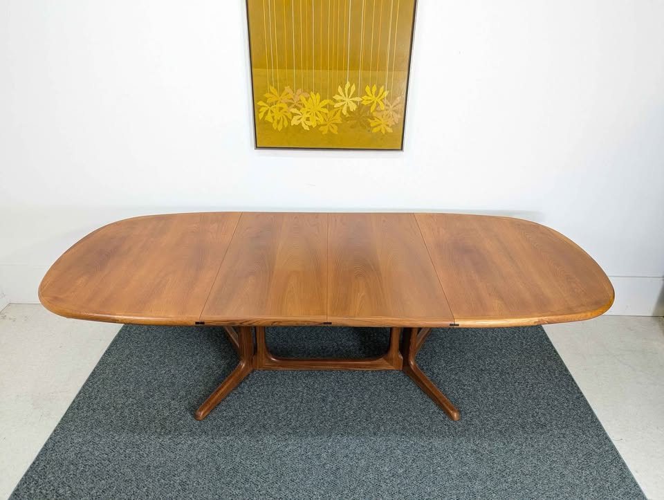 Danish Modern Solid Teak Dining Table Set w/ 6 Chairs by Benny Linden