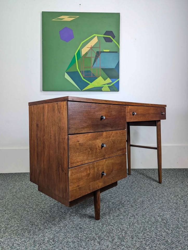 MCM Walnut Desk w/ Laminate Top by Stanley