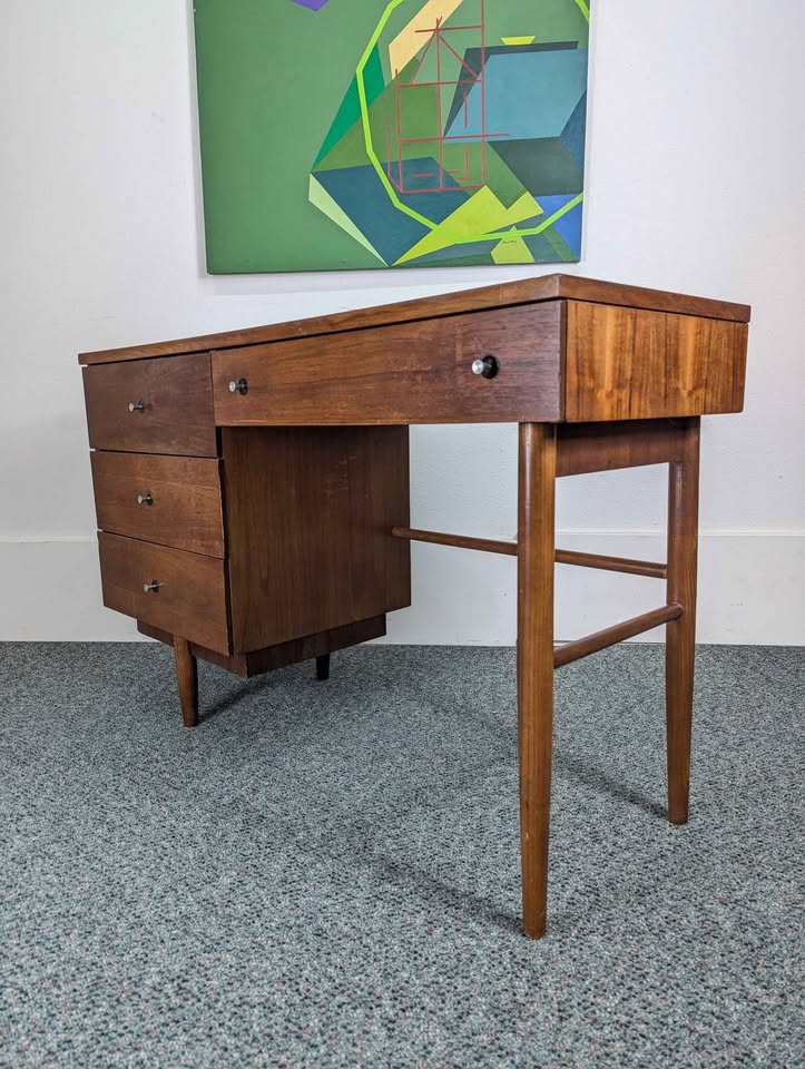 MCM Walnut Desk w/ Laminate Top by Stanley