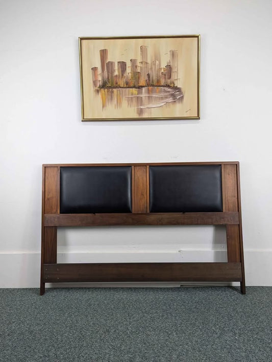 MCM Walnut Queen Reclining Headboard by John Keal for Brown Saltman