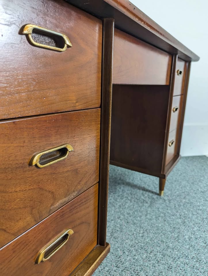MCM Double Pedestal Walnut Desk by BP John