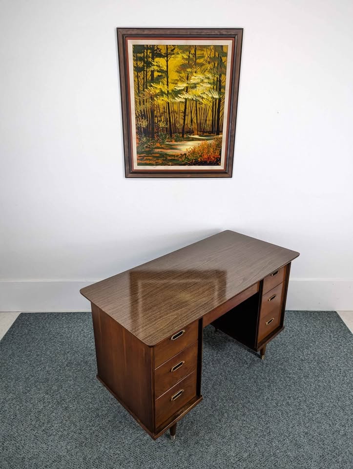 MCM Double Pedestal Walnut Desk by BP John