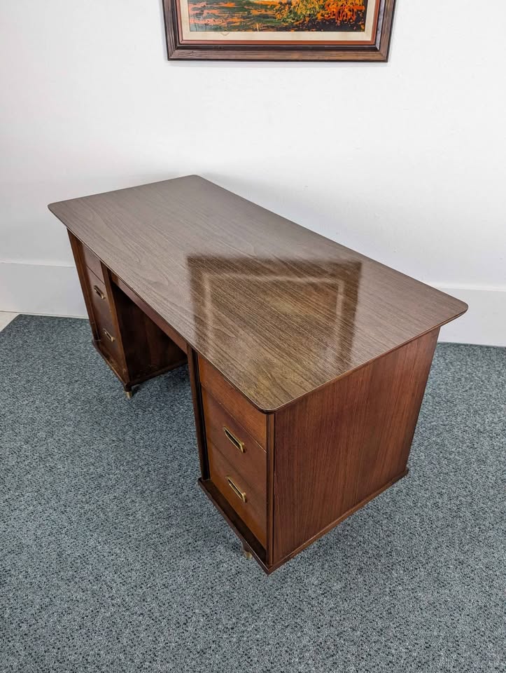 MCM Double Pedestal Walnut Desk by BP John