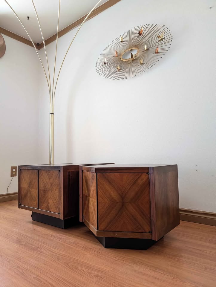 Pair of MCM Lane Altavista Square & Hexagon End / Coffee Tables