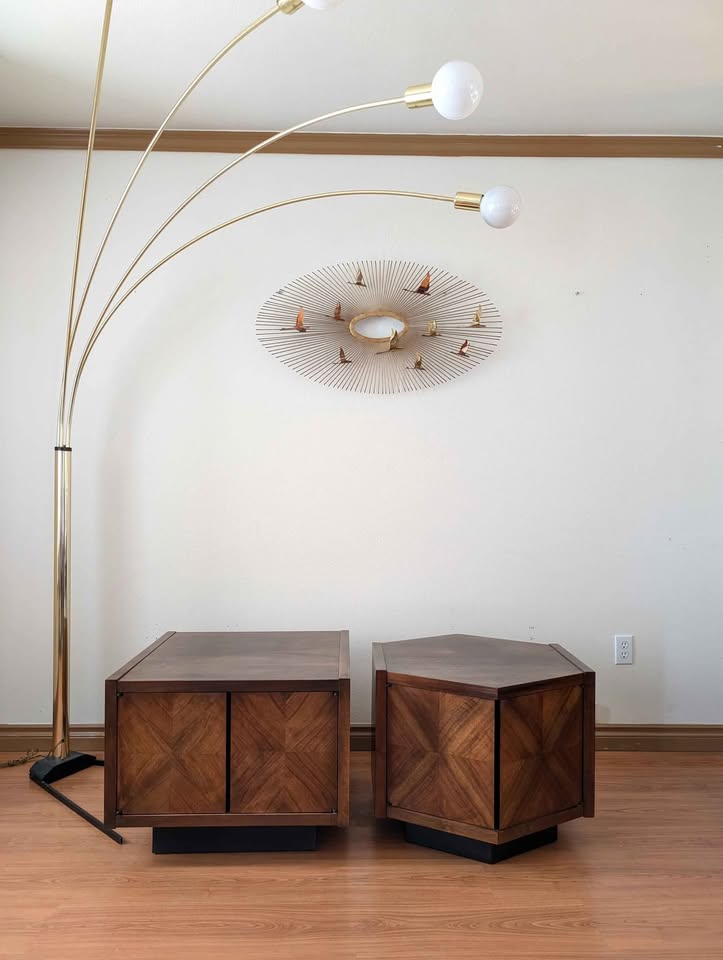 Pair of MCM Lane Altavista Square & Hexagon End / Coffee Tables