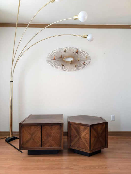 Pair of MCM Lane Altavista Square & Hexagon End / Coffee Tables