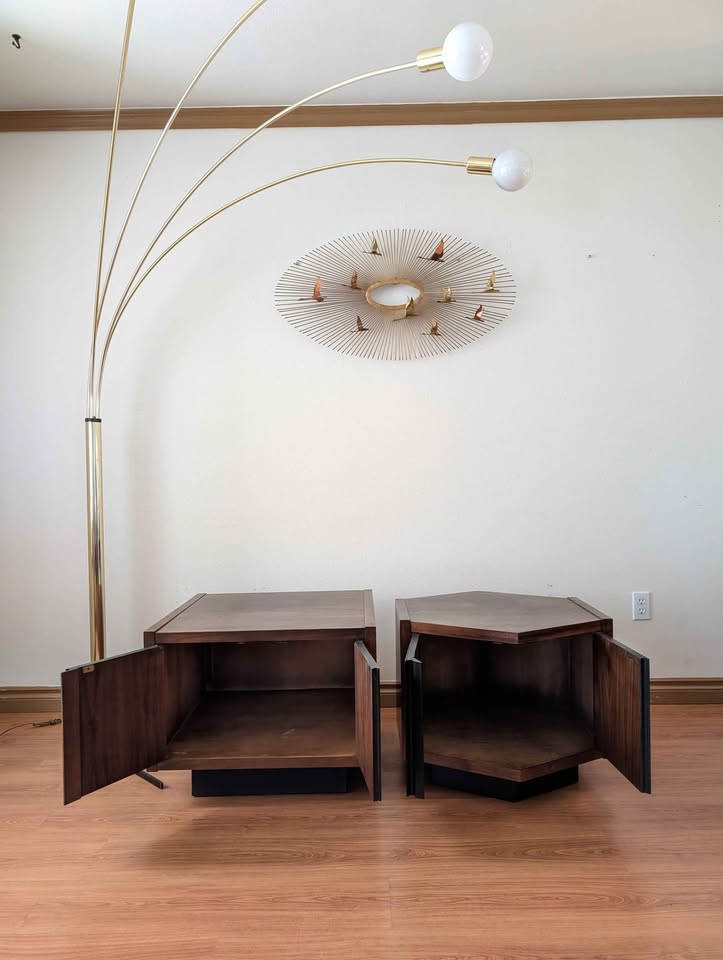 Pair of MCM Lane Altavista Square & Hexagon End / Coffee Tables