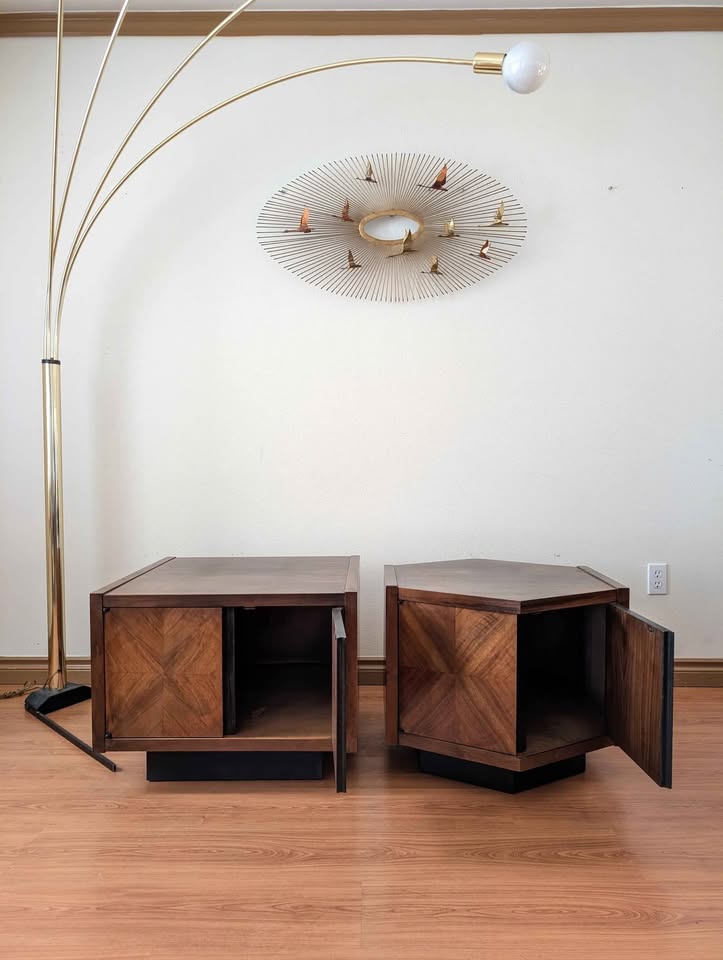 Pair of MCM Lane Altavista Square & Hexagon End / Coffee Tables