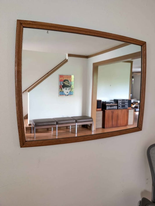 Mid Century Modern Emphasis Collection Walnut Framed Mirror by Broyhill