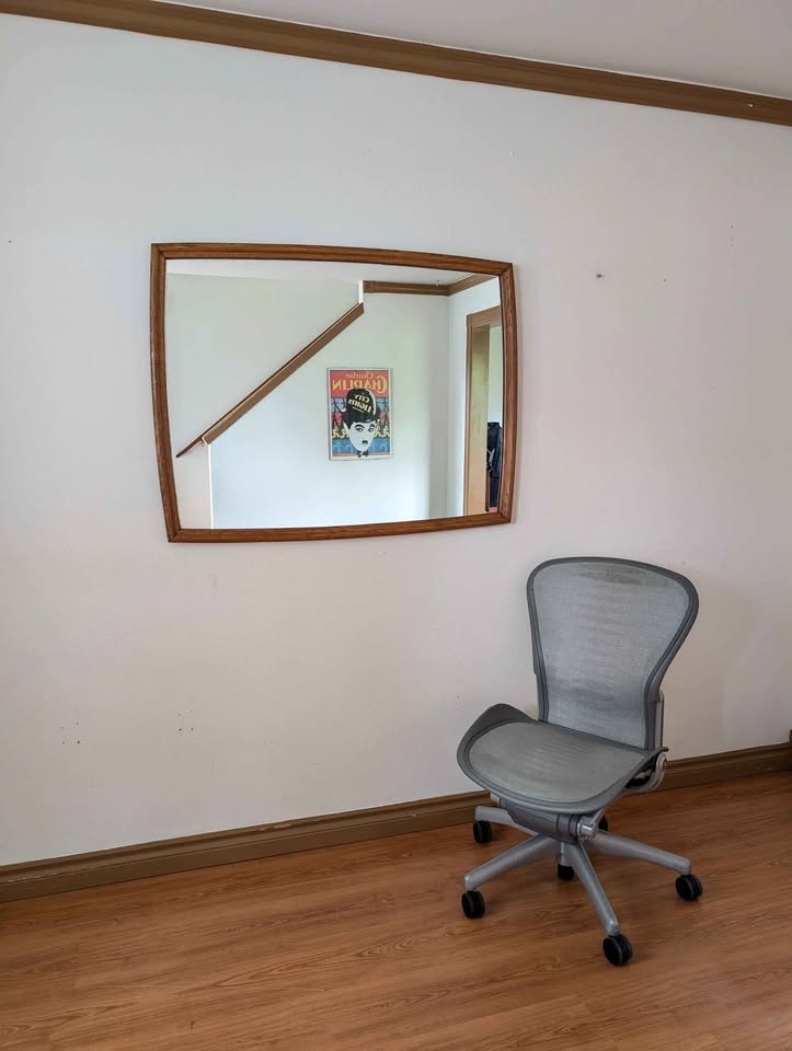 Mid Century Modern Emphasis Collection Walnut Framed Mirror by Broyhill