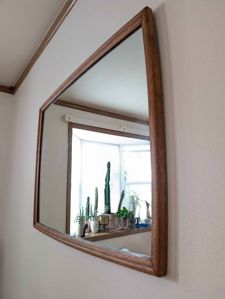 Mid Century Modern Emphasis Collection Walnut Framed Mirror by Broyhill