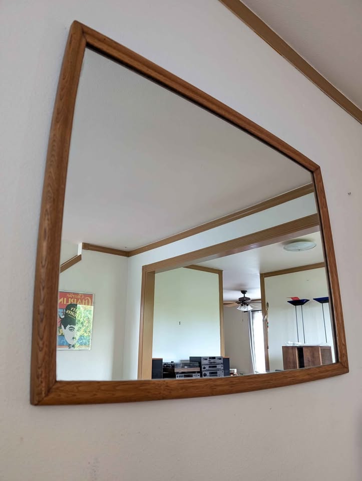 Mid Century Modern Emphasis Collection Walnut Framed Mirror by Broyhill