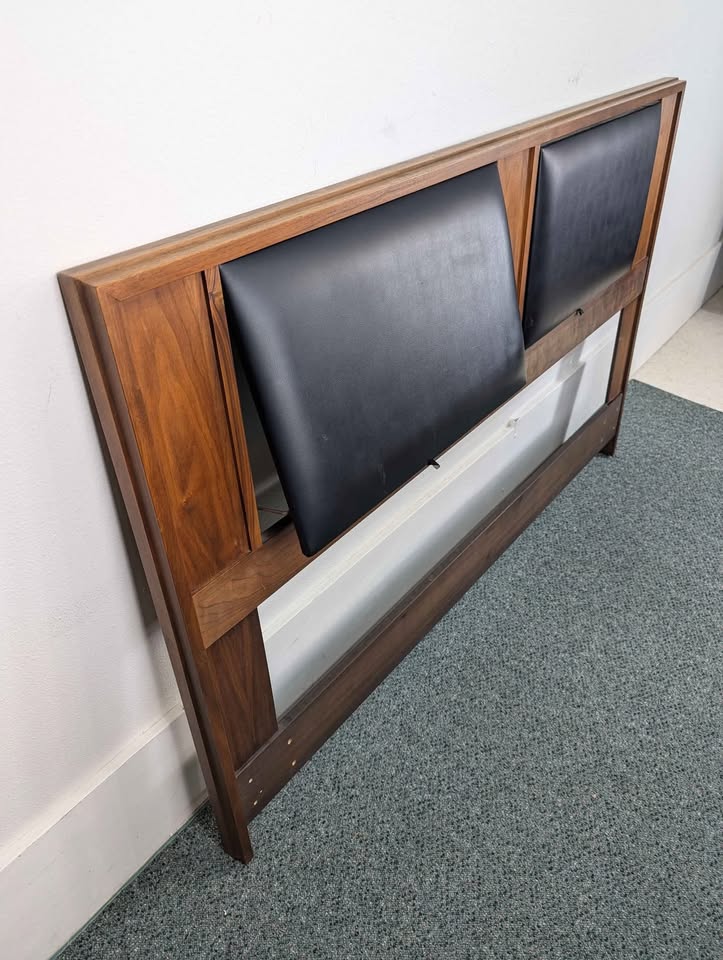MCM Walnut Queen Reclining Headboard by John Keal for Brown Saltman