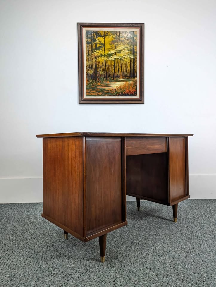 MCM Double Pedestal Walnut Desk by BP John