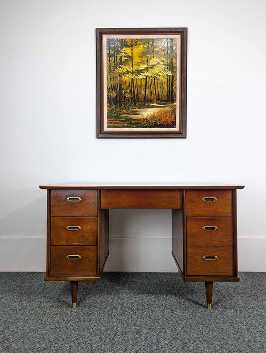 MCM Double Pedestal Walnut Desk by BP John
