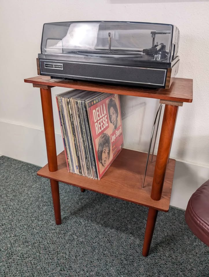 MCM Style Little Record Player Stand & Storage