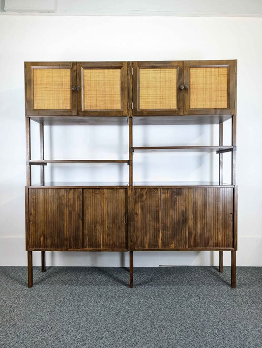 Mid Century Modern Modular Walnut Wall Unit