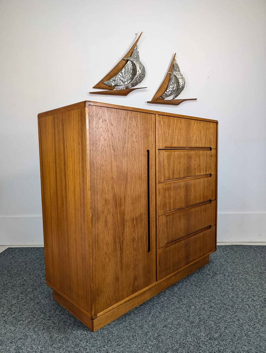 Mid Century Danish Modern Teak Gentleman's Dresser Chest by Scan Coll