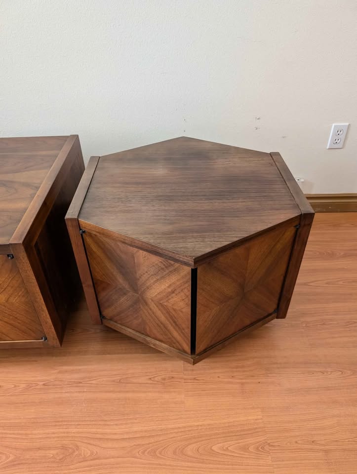 Pair of MCM Lane Altavista Square & Hexagon End / Coffee Tables