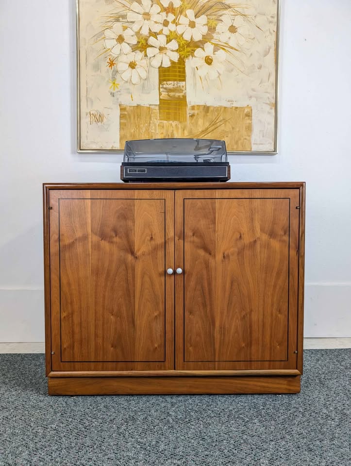 Drexel Declaration Record Player & Vinyl Storage Cabinet by Kipp Stewart