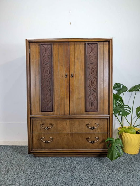 Mid Century Brutalist Armoire by Kroehler